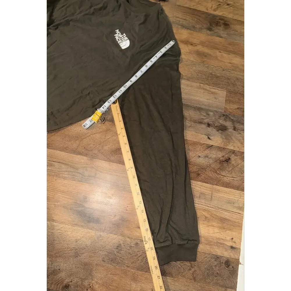 The north face men’s New long sleeve green t shirts